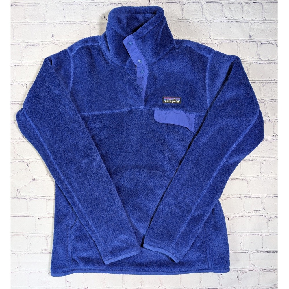 Patagonia 25442 Re-Tool Snap-T Fleece Pullover Womens M Polyester Blue Polartec